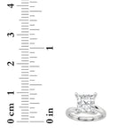 3CTW Princess Shaped Lab Grown Diamond (F/VS) Bypass Shank Engagement Ring in 14K Gold