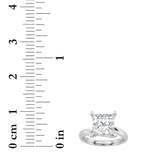 3CTW Princess Shaped Lab Grown Diamond (F/VS) Bypass Shank Engagement Ring in 14K Gold