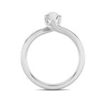1CTW Pear Shaped Lab Grown Diamond (F/VS) Bypass Shank Engagement Ring in 14K Gold