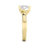1CTW Pear Shaped Lab Grown Diamond (F/VS) Bypass Shank Engagement Ring in 14K Gold