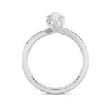 2CTW Pear Shaped Lab Grown Diamond (F/VS) Bypass Shank Engagement Ring in 14K Gold