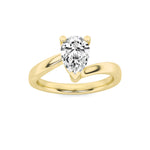 2CTW Pear Shaped Lab Grown Diamond (F/VS) Bypass Shank Engagement Ring in 14K Gold