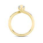 2CTW Pear Shaped Lab Grown Diamond (F/VS) Bypass Shank Engagement Ring in 14K Gold