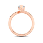 2CTW Pear Shaped Lab Grown Diamond (F/VS) Bypass Shank Engagement Ring in 14K Gold