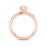 2CTW Pear Shaped Lab Grown Diamond (F/VS) Bypass Shank Engagement Ring in 14K Gold