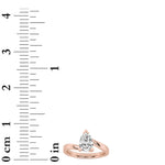 2CTW Pear Shaped Lab Grown Diamond (F/VS) Bypass Shank Engagement Ring in 14K Gold