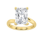 1CTW Radiant Shaped Lab Grown Diamond (F/VS) Bypass Shank Engagement Ring in 14K Gold