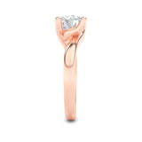 1CTW Round Shaped Lab Grown Diamond (G/VS) Bypass Shank Engagement Ring in 14K Gold