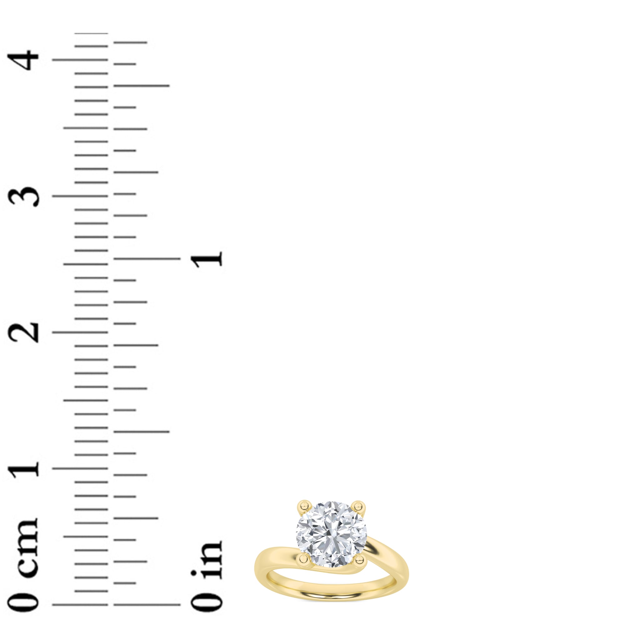 1.5CTW Round Shaped Lab Grown Diamond (F/VS) Bypass Shank Engagement Ring in 14K Gold