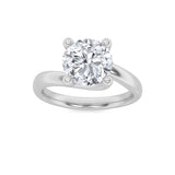 2CTW Round Shaped Lab Grown Diamond (F/VS) Bypass Shank Engagement Ring in 14K Gold