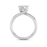 2CTW Round Shaped Lab Grown Diamond (F/VS) Bypass Shank Engagement Ring in 14K Gold