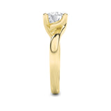 3CTW Round Shaped Lab Grown Diamond (F/VS) Bypass Shank Engagement Ring in 14K Gold