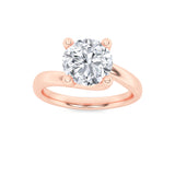 3CTW Round Shaped Lab Grown Diamond (F/VS) Bypass Shank Engagement Ring in 14K Gold