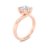 3CTW Round Shaped Lab Grown Diamond (F/VS) Bypass Shank Engagement Ring in 14K Gold