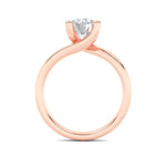 3CTW Round Shaped Lab Grown Diamond (F/VS) Bypass Shank Engagement Ring in 14K Gold