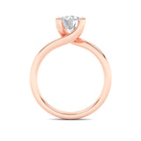 3CTW Round Shaped Lab Grown Diamond (F/VS) Bypass Shank Engagement Ring in 14K Gold