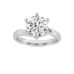 1CTW Round Shaped Lab Grown Diamond (F/VS) Bypass Shank Engagement Ring in 14K Gold
