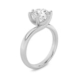 1CTW Round Shaped Lab Grown Diamond (F/VVS) Bypass Shank Engagement Ring in 14K Gold