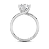 1CTW Round Shaped Lab Grown Diamond (F/VVS) Bypass Shank Engagement Ring in 14K Gold