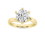 1CTW Round Shaped Lab Grown Diamond (F/VS) Bypass Shank Engagement Ring in 14K Gold