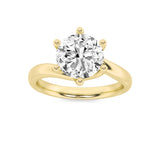 1CTW Round Shaped Lab Grown Diamond (F/VS) Bypass Shank Engagement Ring in 14K Gold