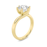 1CTW Round Shaped Lab Grown Diamond (F/VS) Bypass Shank Engagement Ring in 14K Gold