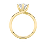 1CTW Round Shaped Lab Grown Diamond (F/VS) Bypass Shank Engagement Ring in 14K Gold