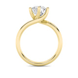 1CTW Round Shaped Lab Grown Diamond (F/VS) Bypass Shank Engagement Ring in 14K Gold