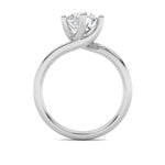 2CTW Round Shaped Lab Grown Diamond (F/VS) Bypass Shank Engagement Ring in 14K Gold