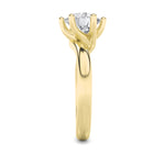 2CTW Round Shaped Lab Grown Diamond (F/VS) Bypass Shank Engagement Ring in 14K Gold