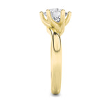 2CTW Round Shaped Lab Grown Diamond (F/VS) Bypass Shank Engagement Ring in 14K Gold