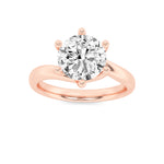 2CTW Round Shaped Lab Grown Diamond (F/VS) Bypass Shank Engagement Ring in 14K Gold