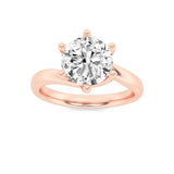2CTW Round Shaped Lab Grown Diamond (F/VS) Bypass Shank Engagement Ring in 14K Gold