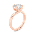 2CTW Round Shaped Lab Grown Diamond (F/VS) Bypass Shank Engagement Ring in 14K Gold