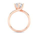 2CTW Round Shaped Lab Grown Diamond (F/VS) Bypass Shank Engagement Ring in 14K Gold