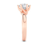 2CTW Round Shaped Lab Grown Diamond (F/VS) Bypass Shank Engagement Ring in 14K Gold