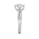 1CTW Round Shaped Lab Grown Diamond (F/VS) Bypass Shank Engagement Ring in 14K Gold