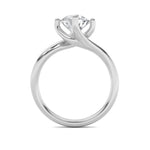 1CTW Round Shaped Lab Grown Diamond (F/VVS) Bypass Shank Engagement Ring in 14K Gold