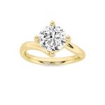1CTW Round Shaped Lab Grown Diamond (F/VS) Bypass Shank Engagement Ring in 14K Gold