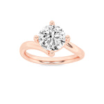 1CTW Round Shaped Lab Grown Diamond (F/VS) Bypass Shank Engagement Ring in 14K Gold