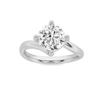 2CTW Round Shaped Lab Grown Diamond (F/VS) Bypass Shank Engagement Ring in 14K Gold