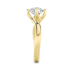 2CTW Round Shaped Lab Grown Diamond (G/VS) Bypass Shank Engagement Ring in 14K Gold
