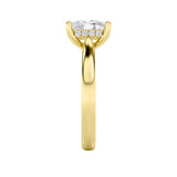 1CTW Elongated Cushion Shaped Lab Grown Diamond (F/VS) Hidden Halo Cathedral Shank Engagement Ring in 14K Gold