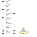 1CTW Elongated Cushion Shaped Lab Grown Diamond (F/VS) Hidden Halo Cathedral Shank Engagement Ring in 14K Gold