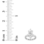 1CTW Marquise Shaped Lab Grown Diamond (F/VS) Hidden Halo Cathedral Shank Engagement Ring in 14K Gold