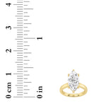 1CTW Marquise Shaped Lab Grown Diamond (F/VS) Hidden Halo Cathedral Shank Engagement Ring in 14K Gold