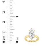 2CTW Marquise Shaped Lab Grown Diamond (F/VS) Hidden Halo Cathedral Shank Engagement Ring in 14K Gold