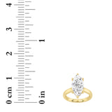 4CTW Marquise Shaped Lab Grown Diamond (F/VS) Ring in 14K Yellow Gold