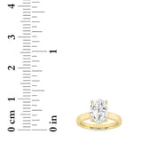 2CTW Oval Shaped Lab Grown Diamond (F/VS) Hidden Halo Cathedral Shank Engagement Ring in 14K Gold