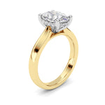 2CTW Oval Shaped Lab Grown Diamond (F/VVS) Hidden Halo Cathedral Shank Engagement Ring in 14K Gold